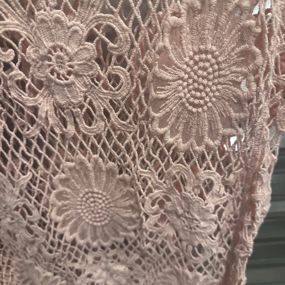 FEVER pink crochet tank  
Womans size small - Picture 2 of 3
